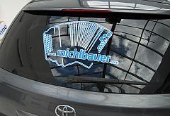 Heckscheibenaufkleber Harmonika blau