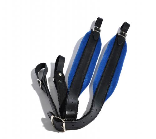 Strasser Riemengarnitur kurz/blau